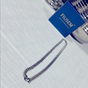 FIUSEM Silver Chain Necklace